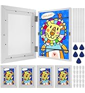 5PCS Kids Art Frame Set A4 8.5x11 Letter Size Front Opening Photo Frames Wooden Kids Artwork Disp...
