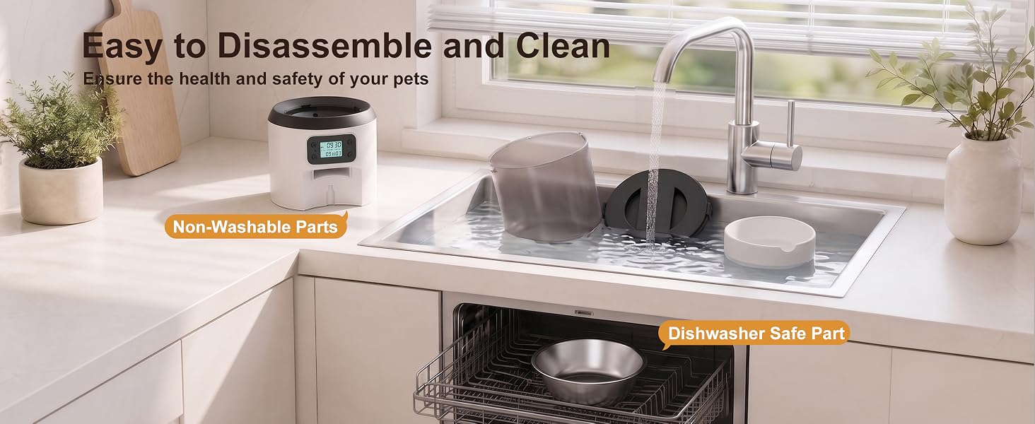 Automatic Cat Feeders, 4L Timed Cat Dry Food Dispenser Auto Pet Feeder Portion Control 9 Meals Day
