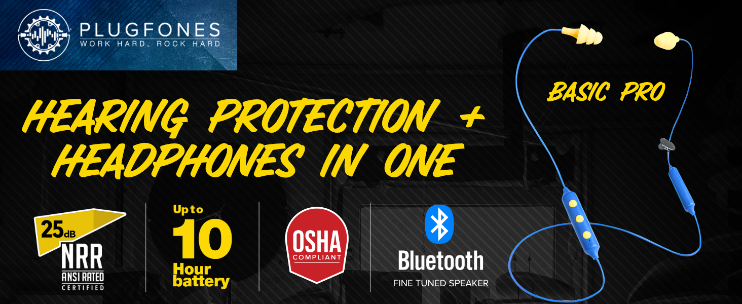 OSHA approved earbuds that look like earplugs Bluetooth for work and safety plug headphones mowing