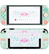 DSINFOYO Cute Cherry Blossom Protective Case for Switch 2 (2025), 2 Ergonomic Soft Silicone Contr...