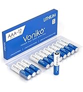 Voniko AAA Batteries, 12 Pack 1.5V Lithium AAA Batteries—High Performance Triple AAA Long Lasting...
