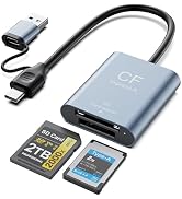 CFexpress Type A & SD Card Reader, USB-C 3.2 Gen 2 10Gbps High-Speed Dual Slot, UHS-II/UHS-I, Alu...