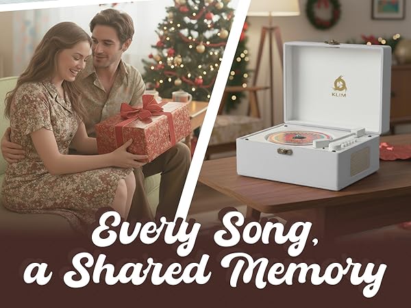 Text reads 'Every Song, a Shared Memory'. Series of warm-toned lifestyle images showing scenes of connection and sharing in domestic settings.