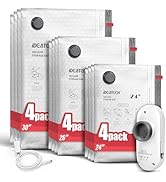 IDEATECH 12 Pack Travel Vacuum Storage Bags with USB Pump, Carry-On Compression Packing Bags, Reu...