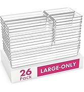 Criusia 26 Pack Large Clear Plastic Drawer Organizer Bins -Heavy Duty Acrylic Kitchen Drawer Orga...