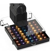 Deco Brothers Crystal Tempered Glass OriginalLine Pod Holder Drawer, 49 Capsule Organizer, Black