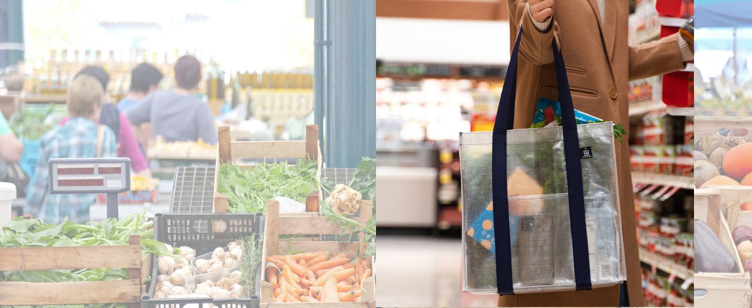 tote bag, zipper, baggu, reusable grocery, canva, waterproof, large, shopping, cart, holder, pocket