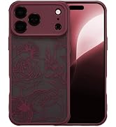 XIZYO for iPhone 18 Pro Max Case Cute Floral, Wine Red | Girly Women Flower Rose Aesthetic Burgun...