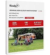 Koala Double Side Glossy Photo Paper 8.5x11 Inches 120gsm 100 Sheets Compatible with Inkjet Printer