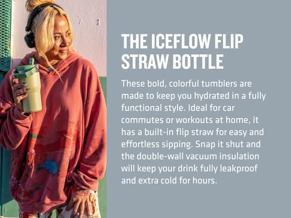 Iceflow Flip Straw Bottle