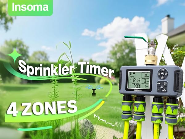 4 zones water timer