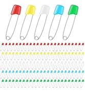 120 Pcs Diaper Pins,2.2 Inch Baby Safety Pins Colorful Stainless Steel Diaper Nappy Pins for Clot...