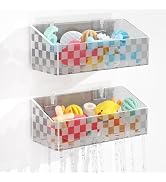 Natheeph Bath Toy Storage Holder, 2 Pack Large Capacity Bath Toy Organizer for Tub Clear Baby Bat...