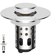 Universal Metal Bathroom Sink Drain Strainer with Limit Switch to Increase Drain Rapid, Upgraded ...