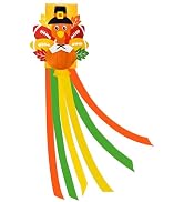 40 Inches Thanksgiving Turkey Windsock Decoration, Fall-Themed Hanging Outdoor Wind Sock Ornament...