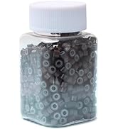 NIACONN 1000pcs Microlink Beads 5mm Silicone Lined Hair Extension Beads Micro Links Rings for Hai...