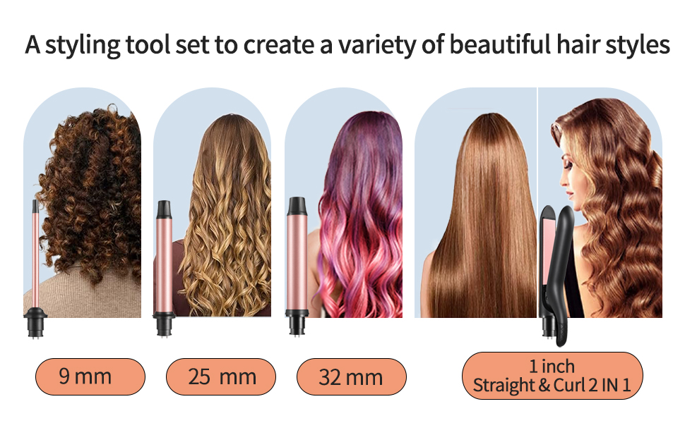 A styling tool set to create a variety of beautiful hair styles
