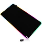 Vyaaa 40" x 20" RGB Gaming Mouse Pad, XXL LED Desk Mat with 9 Light-Up Modes, Smooth Surface & No...