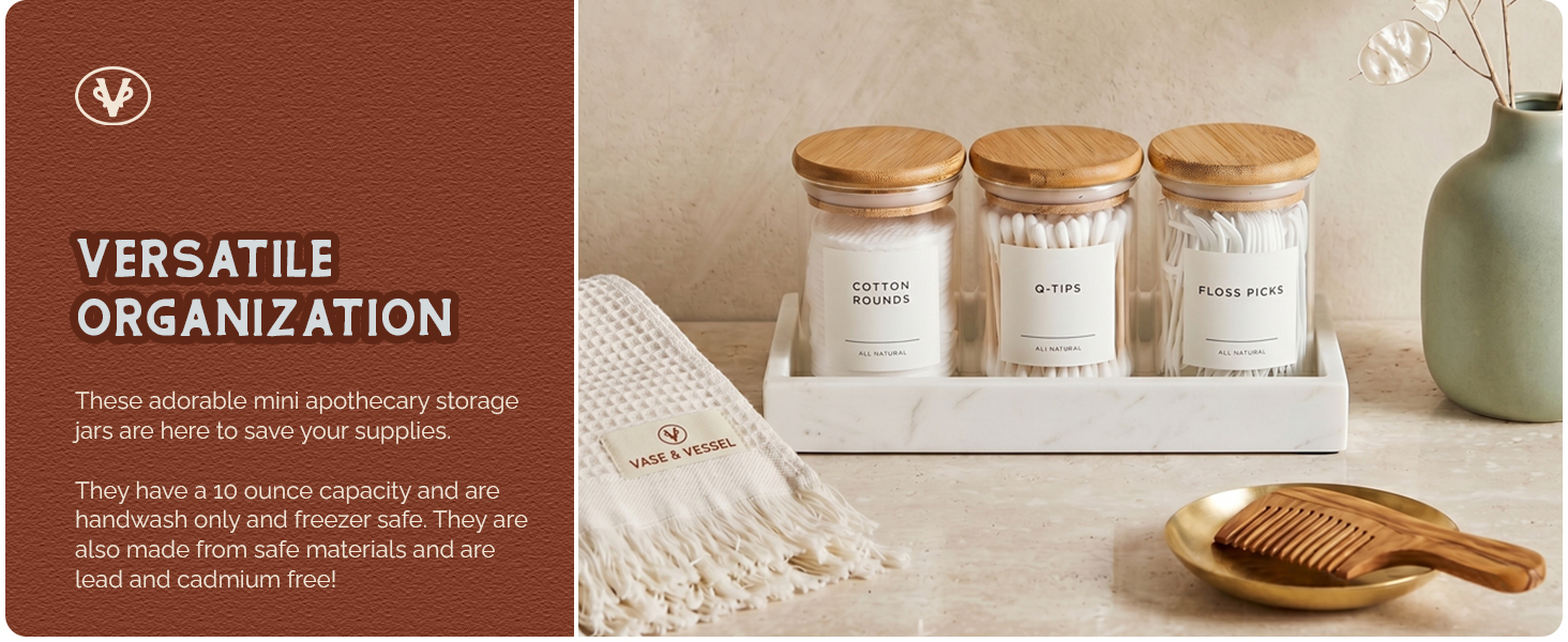 glass container bathroom containers storage jar jars for with lids set cotton