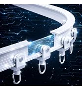 Flexible Curtain Track, Bendable Metal Core Ceiling Curtain Rail, Heavy Duty Silent Room Divider ...