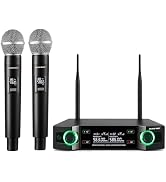 GOLDEN MARS Wireless Microphone System, Upgraded 2.4GHz Rechargeable Professional AI Automatic Ch...