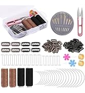 120 pcs Hair Extension Clips, Complete Hair Extensions Clip Wig Making Set, Wig Clips for Hair Ex...