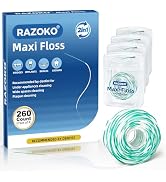 RAZOKO Threader Floss for Braces,Implants and Wide Tooth Gaps -260 Count Pre-Measured Strands 2-i...