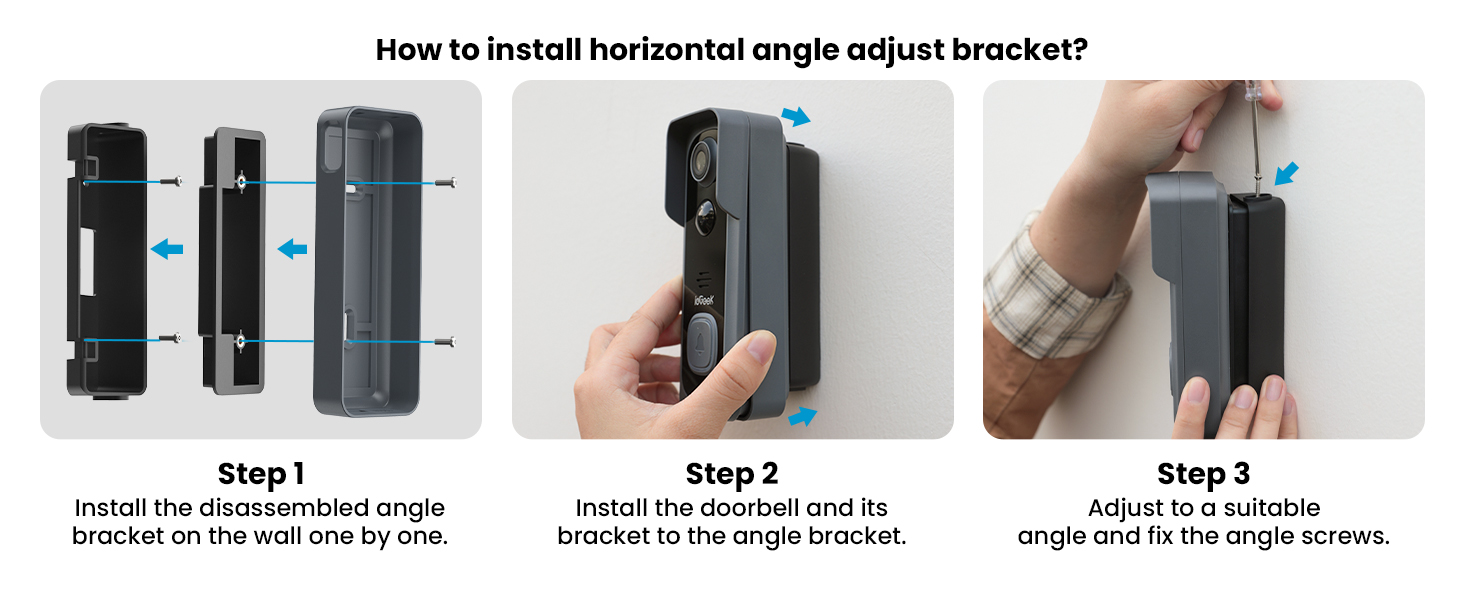 How to install horizontal angle adjust bracket?