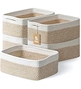 5 Pack Small Decorative Storage Baskets for Shelves - Woven Baskets for Organizing Toys, Bathroom...