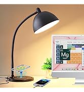 BOHON Desk Lamp, LED Desk Lamp with USB Charging Port, Wireless Charger Desk Light for Home Offic...