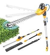 Ecarke Pole Hedge Trimmer Cordless Compatible with DeWalt 20V (Tool Only) | 22" Dual-Action Blade...