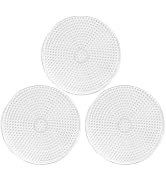 H&W 3PCS 5mm Round Fuse Beads Boards, Large Clear Pegboards Kits, with Gift 4 Lroning Paper (WA3-...