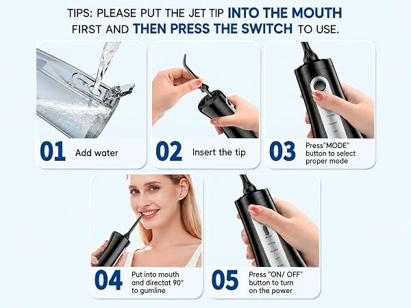 toothbrush with water flosser