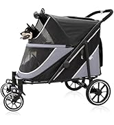 Dog Stroller for Medium/Large Dogs One-Click Folding,Extra Large Pet Stroller with Storage Pocket...