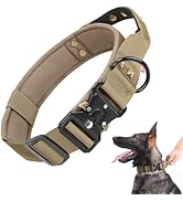 Penseepet Tactical Dog Collar with Handle Adjustable Heavy Duty Collar with Patches and Fashion R...