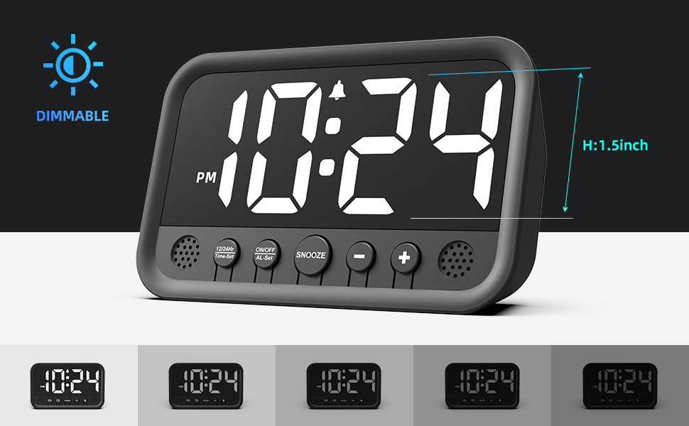 LED Digital Clock with Dimmable Brightness