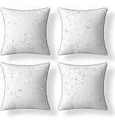 Phantoscope Outdoor Pillow Inserts Waterproof - Pack of 4 18x18 Inch Soft Water-Resistant Striped...