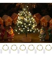 ZELUXDOT 6 Packs 6.6ft 20LEDs Star Fairy Lights Battery Operated,Mini Star String Lights,Waterpro...