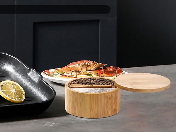 Bamboo Salt and Pepper Bowl Box