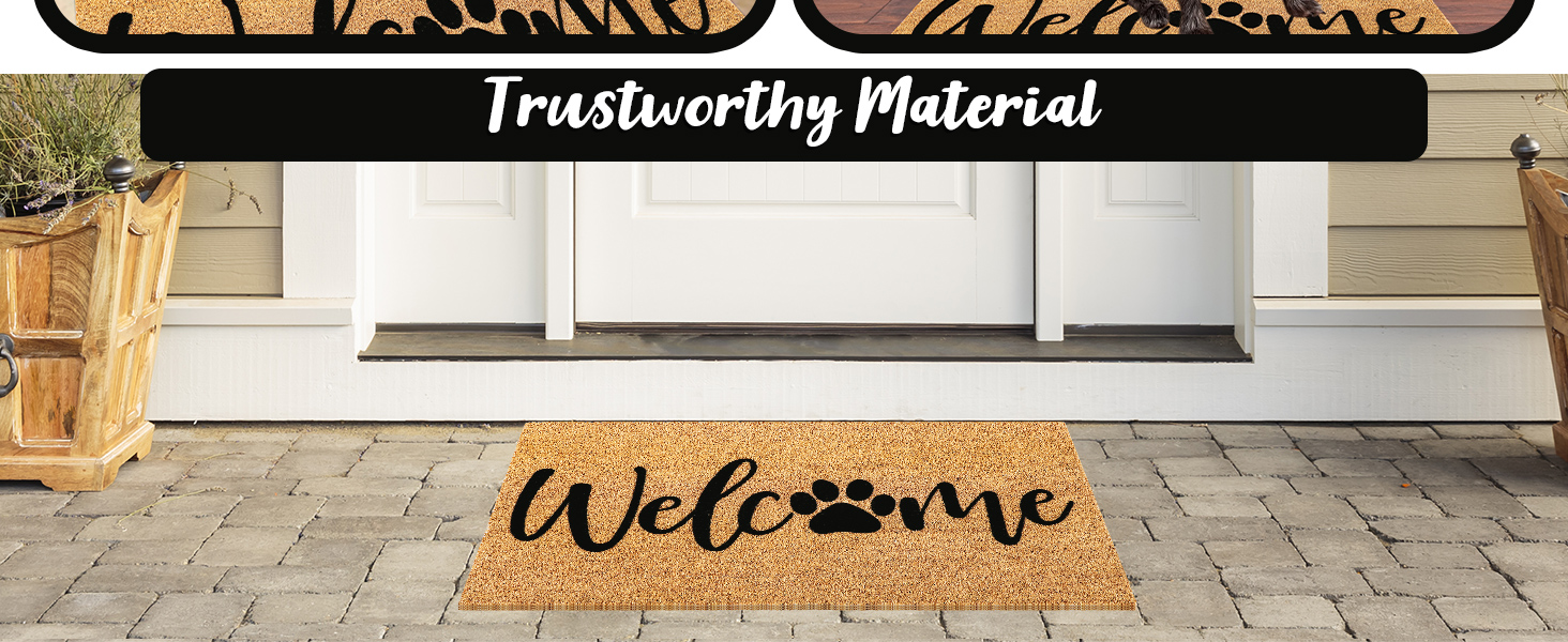 Dog Welcome Natural Coir Doormat