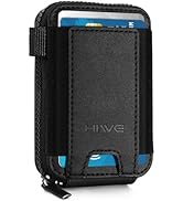 HiWe Credit Card Holder with Find My Tracker Built-in, Zipper PU Leather Card Wallet for Women & ...