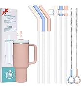 WK ieason 6pcs Reusable Straws for Stanley 40 oz 30 oz Cup and Tumbler, 12 Inch Long Plastic Repl...