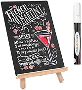 ONUPGO Chalkboard Signs with Easel, 8" x 12" Food Signs Small Tabletop Decorative Easel Blackboar...
