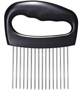 Hendiy Extra-Large Onion Holder for Slicing, Tomato Slicer with 16 Long Needles, Stainless Steel ...