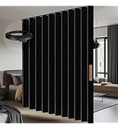 AJAZZ 100% Blackout Accordion Room Divider Curtains - with Flexible Ceiling Track Total Privacy S...