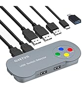 USB 2.0 Switch, USB 2.0 Switcher Selector 2 Computer Sharing 4 USB Devices KVM Switch Hub Adapter...