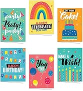 Assorted Bright Birthday Cards / 24 Cheerful Birthday Greeting Cards Pack With White Envelopes / ...