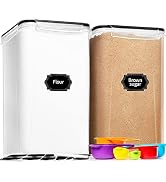 CEKEE Extra Large Food Storage Containers with Lids (6.5L |220 OZ| 2PCS) for Flour, Sugar, Rice, ...