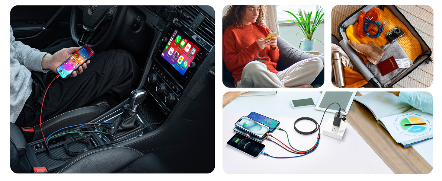 usb a to multi cable usb a/c to multiple charging cord usb type c fast charging cord phone charger