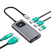GiGimundo USB-C Hub, Laptop Basic Docking Station 5Gbps, Aluminum Multiport Adapter, PD60W Chargi...